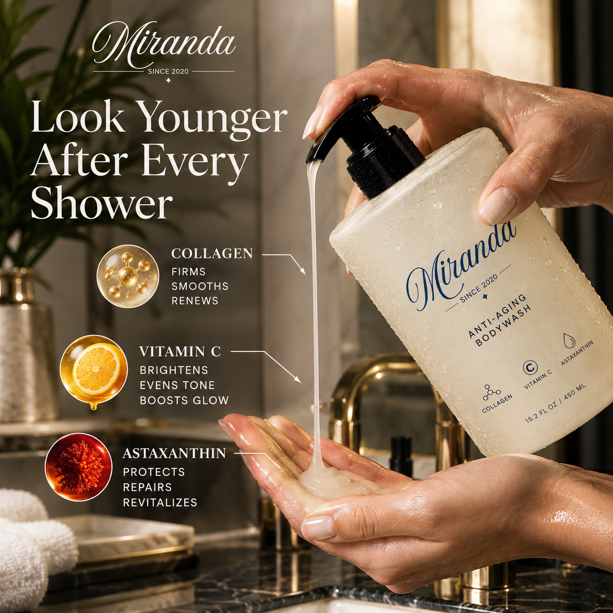 Miranda Ingredients™️ - Anti Aging Bodywash