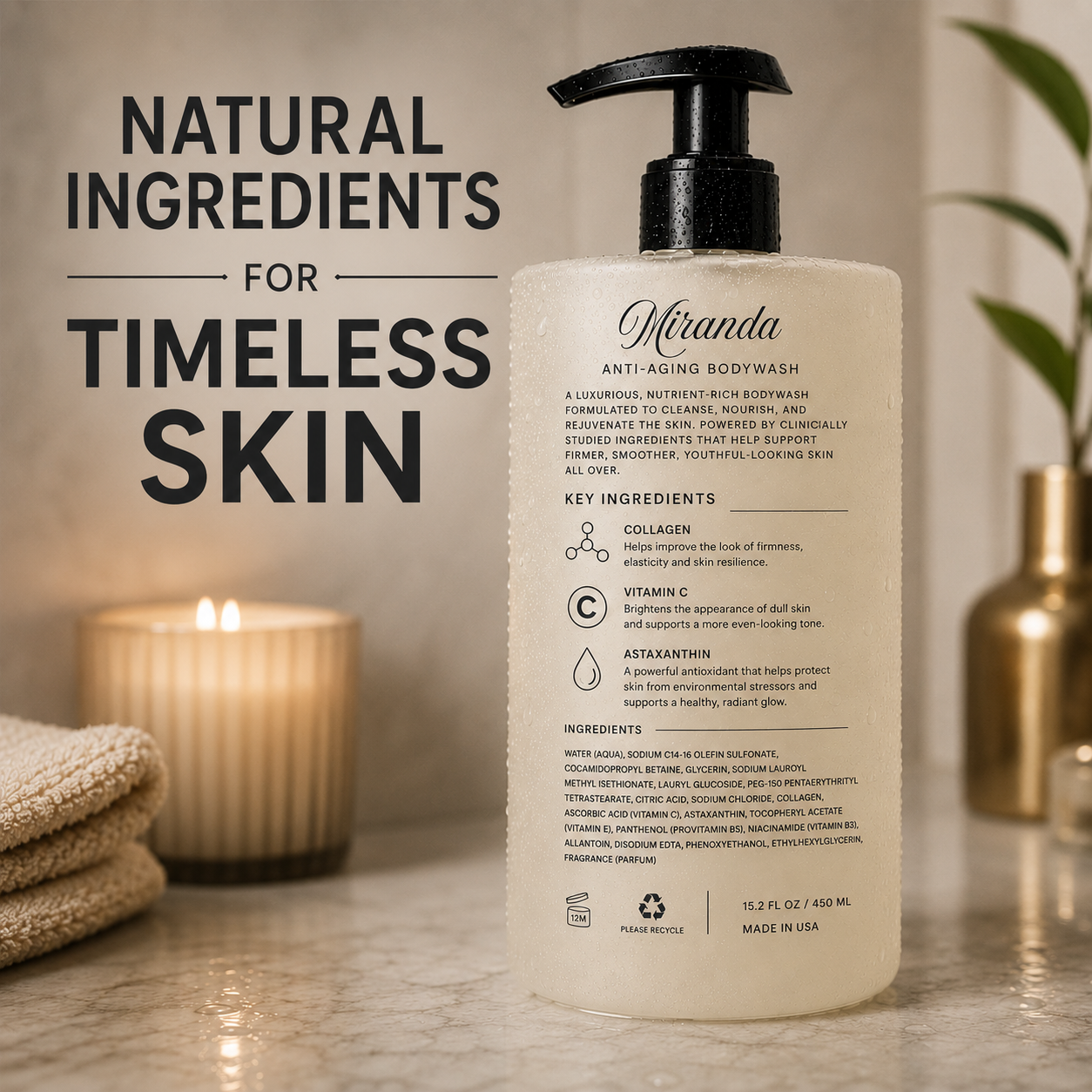 Miranda Ingredients™️ - Anti Aging Bodywash
